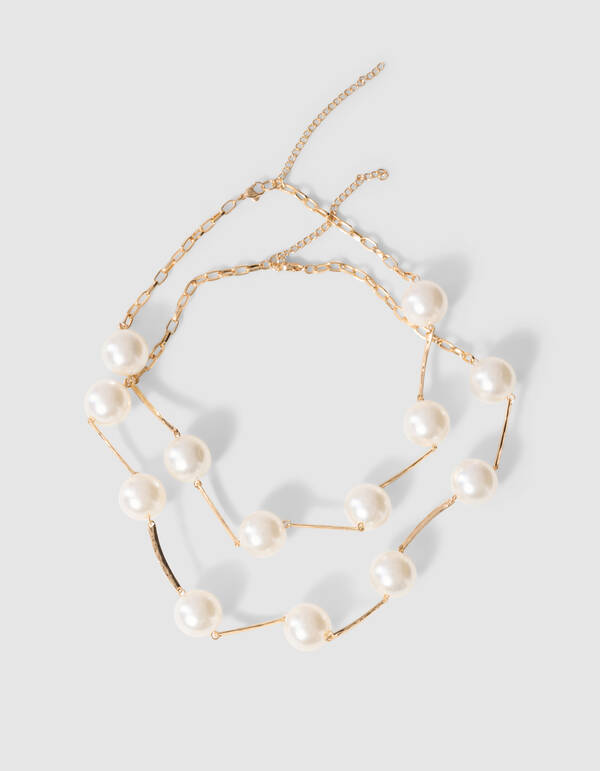 Double Pearl Ketting Goud SHOEBY ACCESSOIRES
