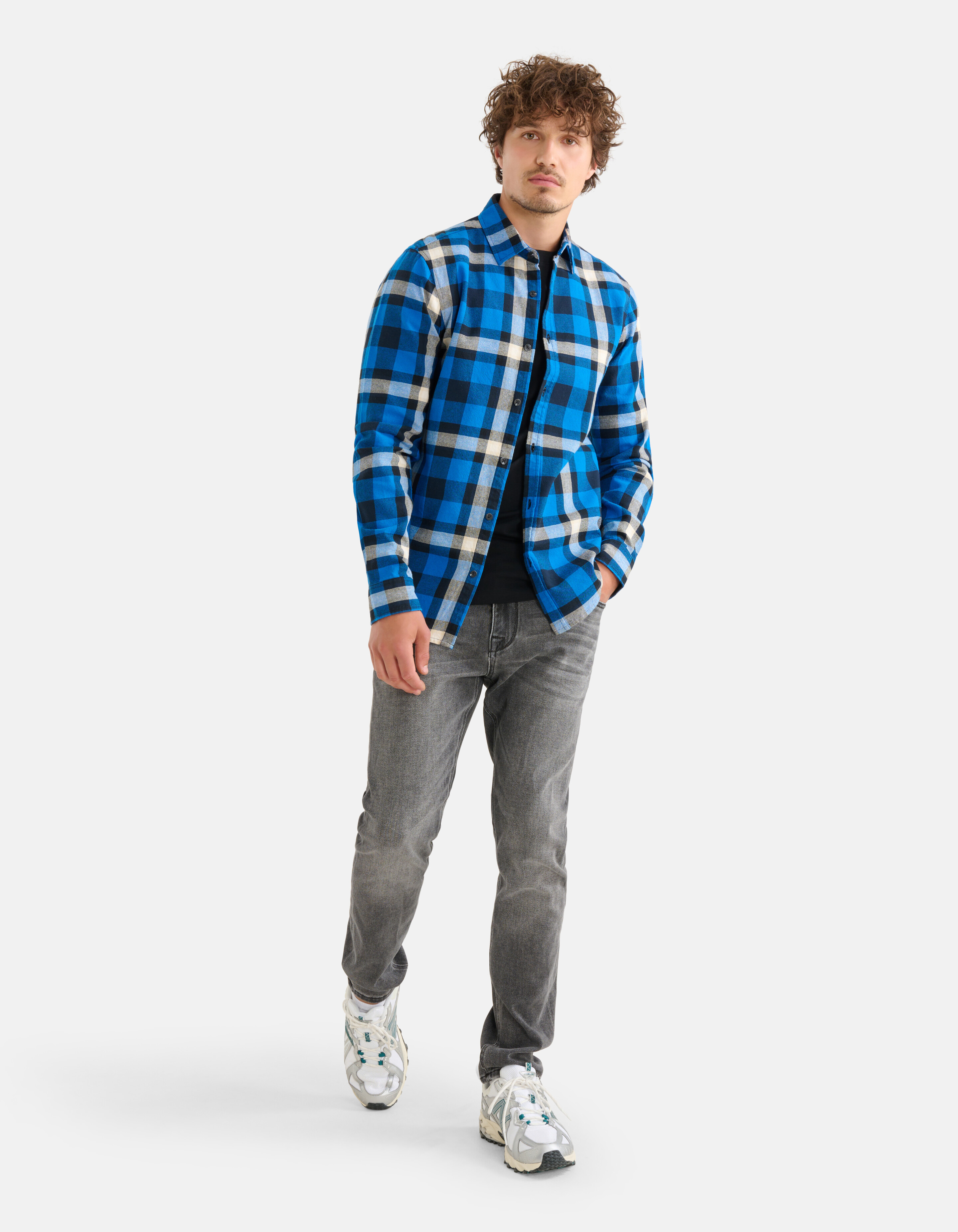 Ruiten Overhemd Blauw SHOEBY MEN