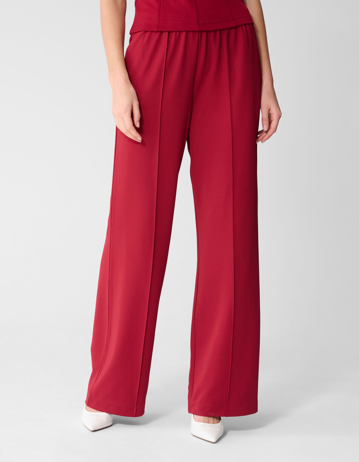Basis Wide Leg Broek Rood SHOEBY WOMEN