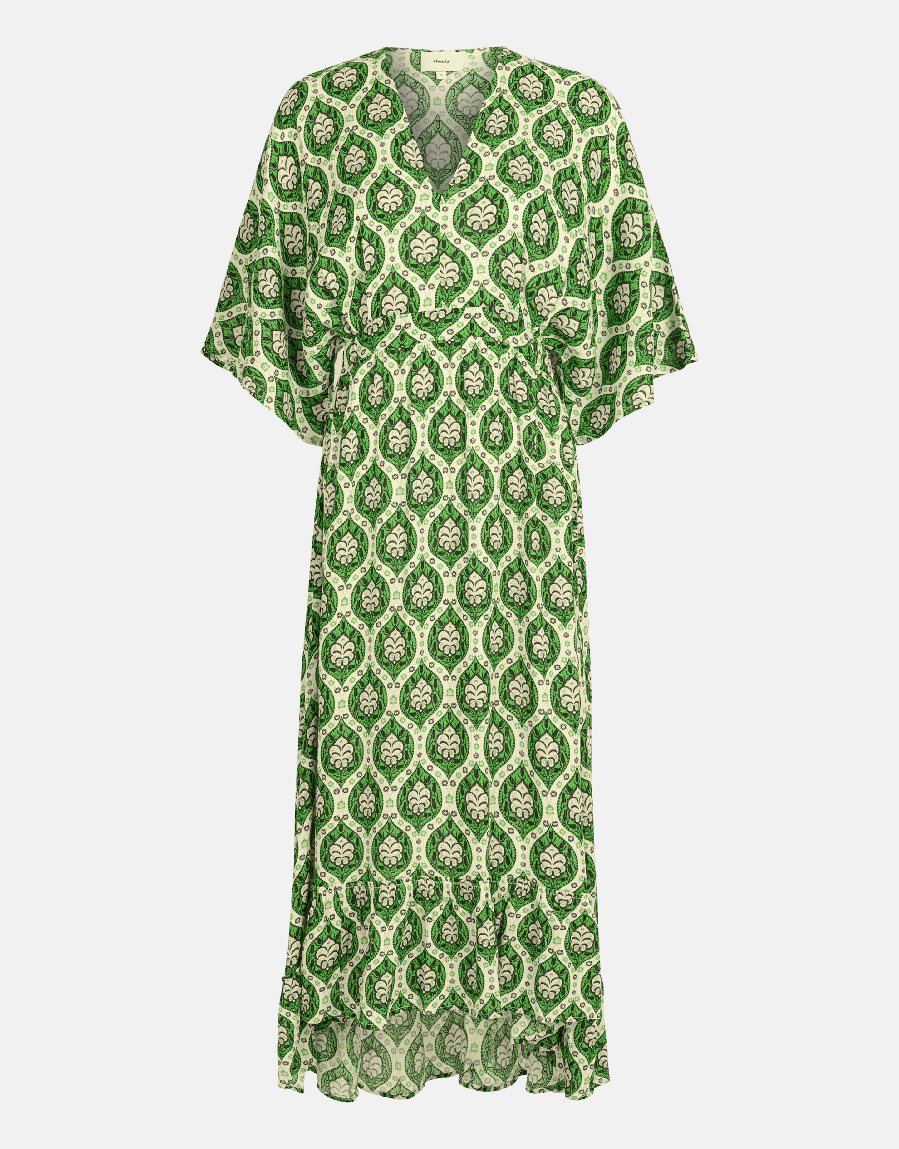 Grafische Lurex Maxi Jurk Groen SHOEBY WOMEN