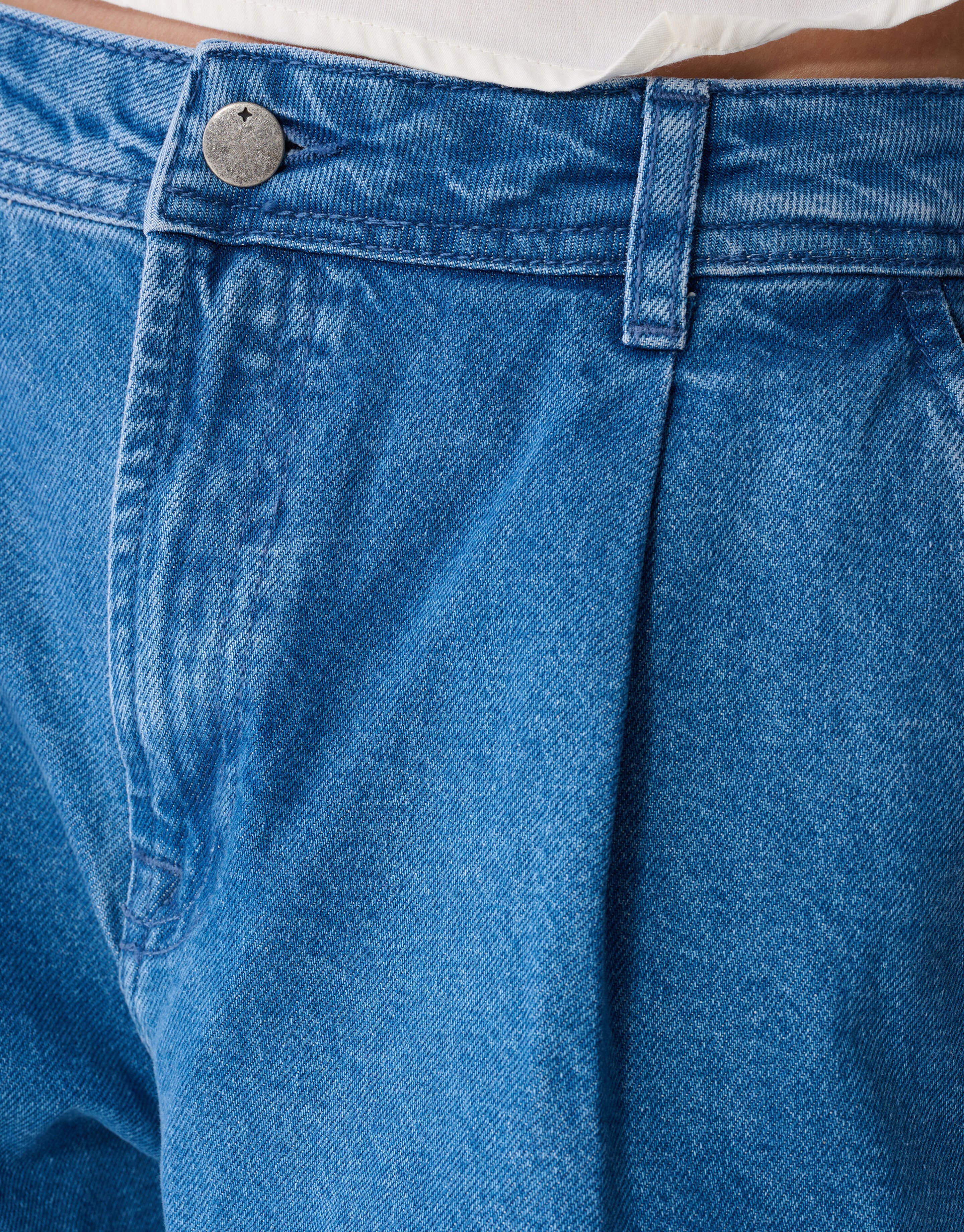 Pleated Wide Leg Fit Jeans Mediumstone SHOEBY WOMEN