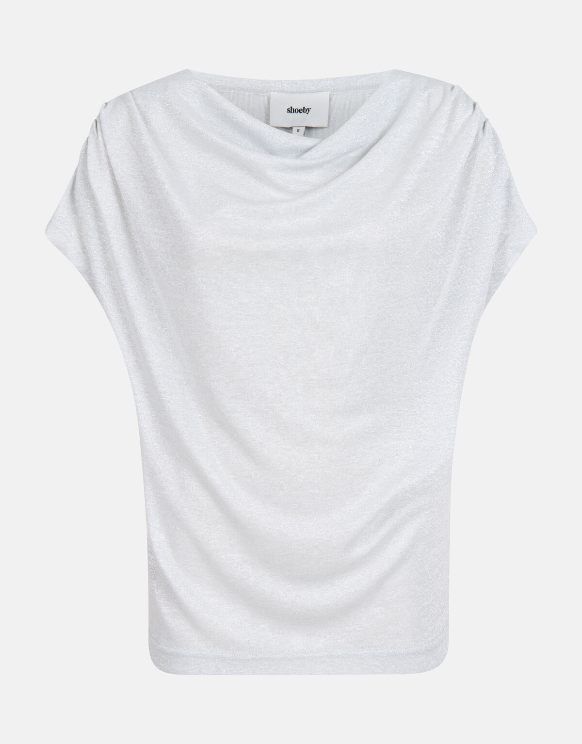 Gedrapeerde Glitter Top Zilver SHOEBY WOMEN