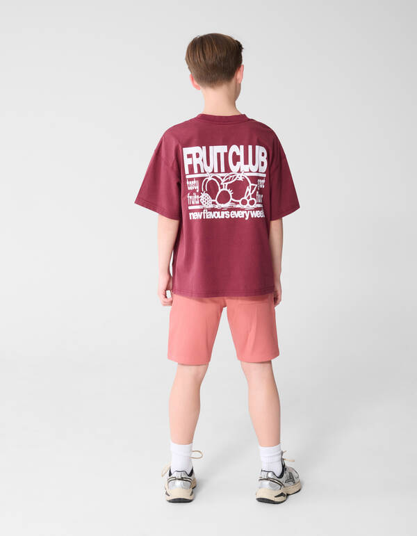 Fruit Club Artwork T-shirt Donkerrood SHOEBY BOYS
