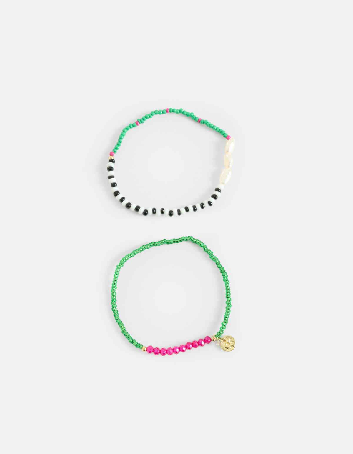 Beaded Parel Armbanden Set Groen SHOEBY ACCESSOIRES