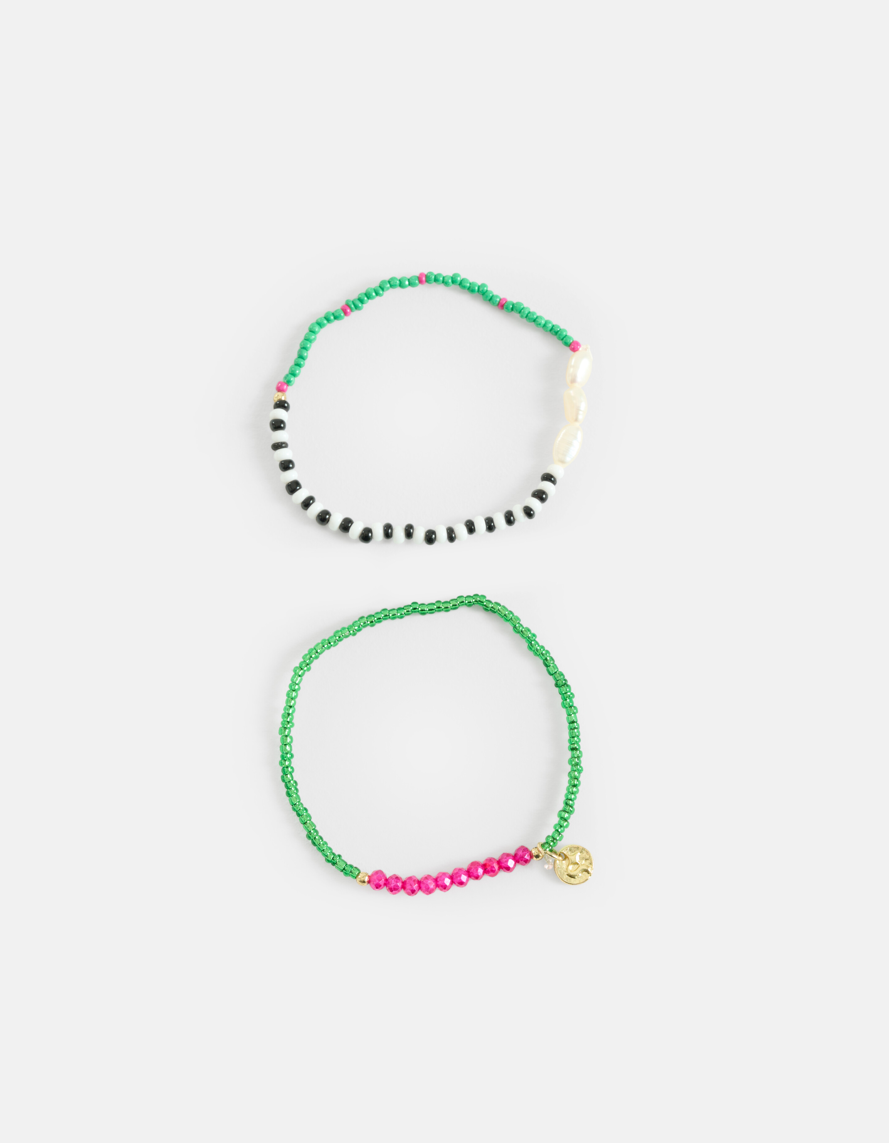 Beaded Parel Armbanden Set Groen SHOEBY ACCESSOIRES