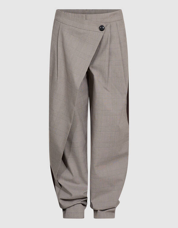 Asymmetrische Ruiten Pantalon Grijs SHOEBY GIRLS