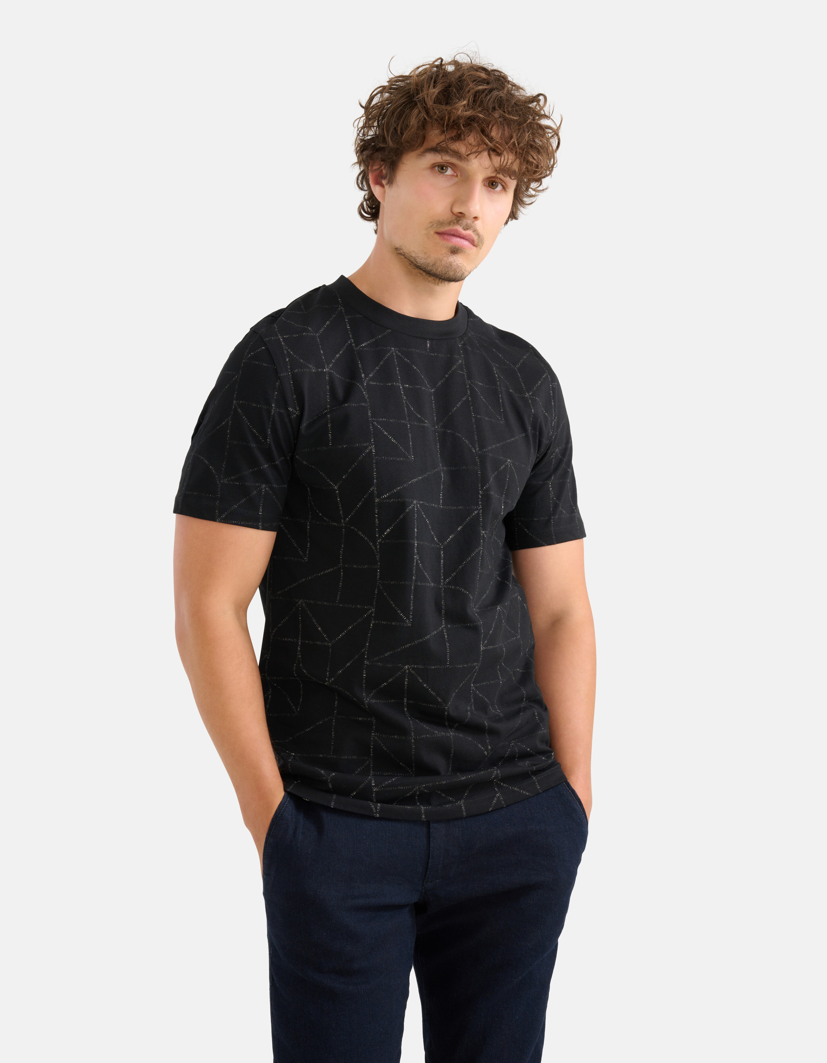 Printed T-shirt Zwart SHOEBY MEN