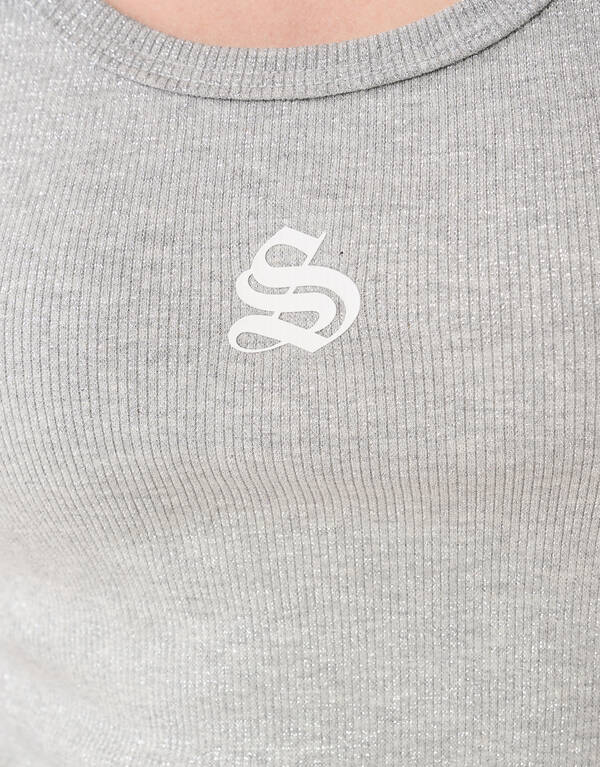 Lurex Shoeby Logo Tanktop Zilver SHOEBY WOMEN