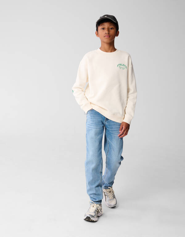 Athletic Artwork Sweater Gebroken Wit SHOEBY BOYS