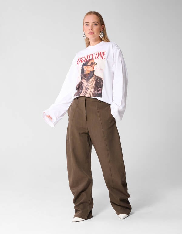 Magazine Artwork Longsleeve Wit SHOEBY WOMEN