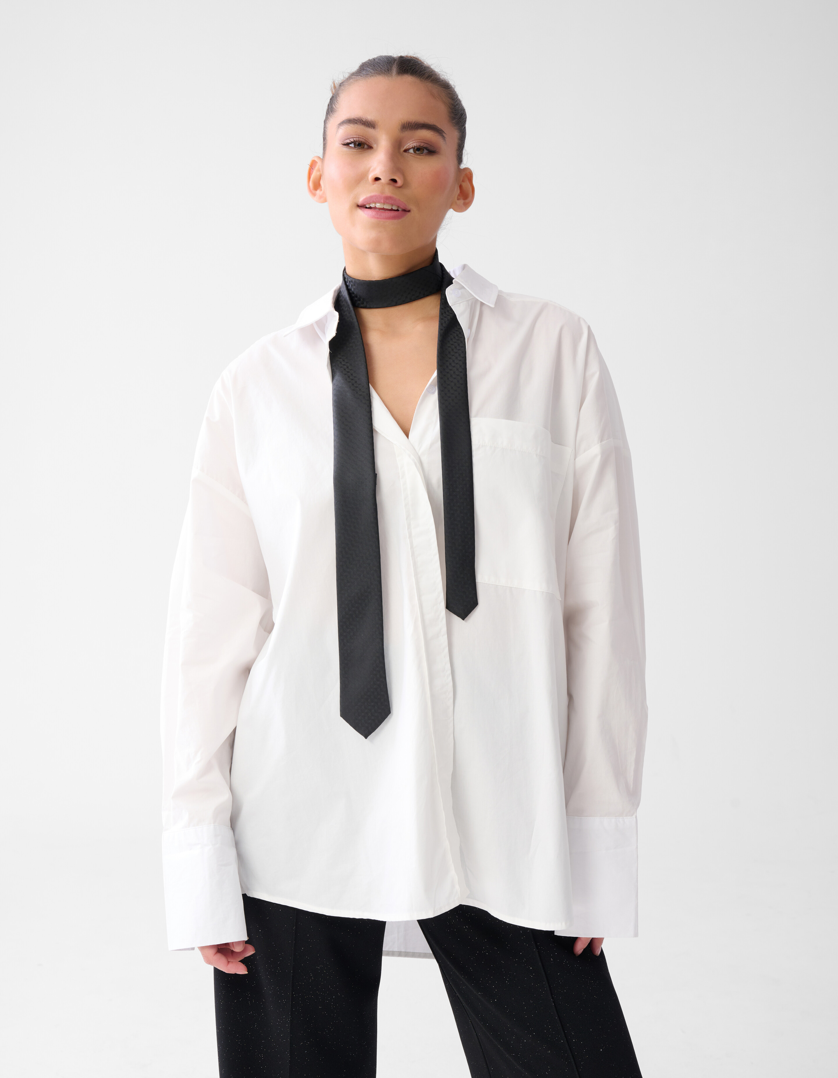 Structuur Stropdas Zwart SHOEBY ACCESSOIRES