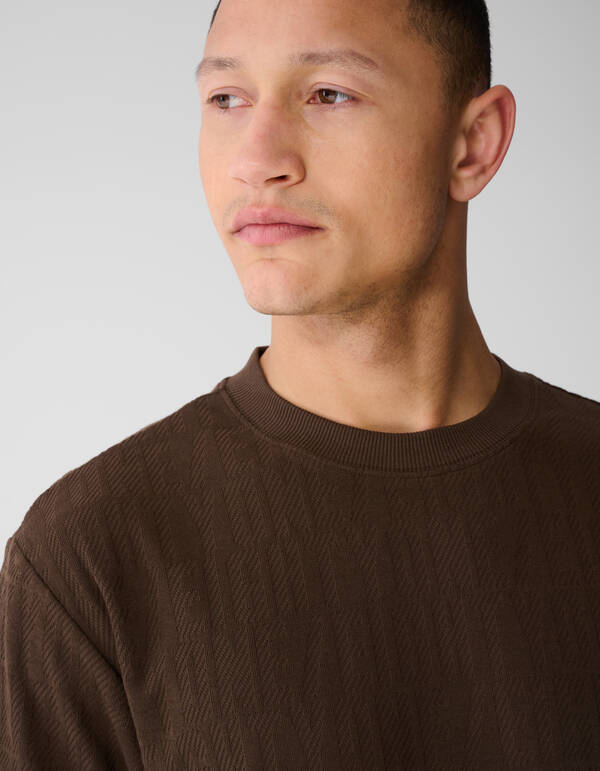 Eighty One Text T-shirt Donkerbruin SHOEBY MEN