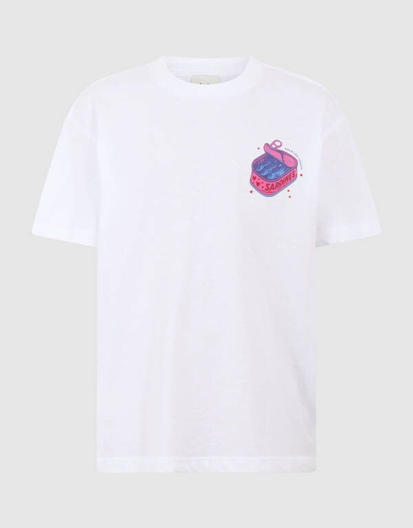 Sardines Artwork T-shirt Wit SHOEBY GIRLS