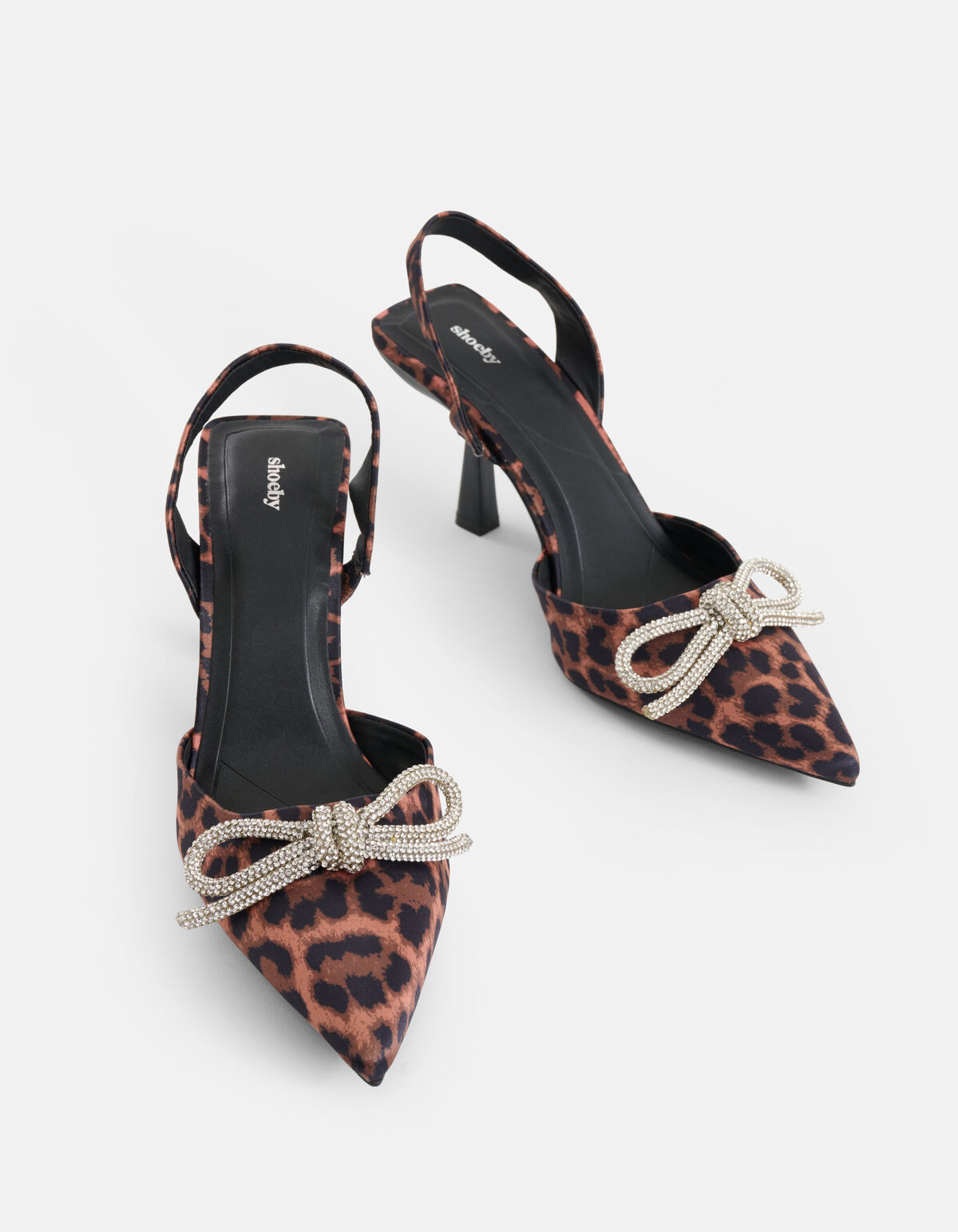 Leopard Strass Strik Hakken Bruin SHOEBY SHOES