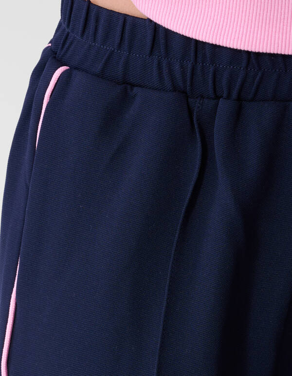 Sporty Piping Wide Leg Fit Broek Donkerblauw SHOEBY GIRLS