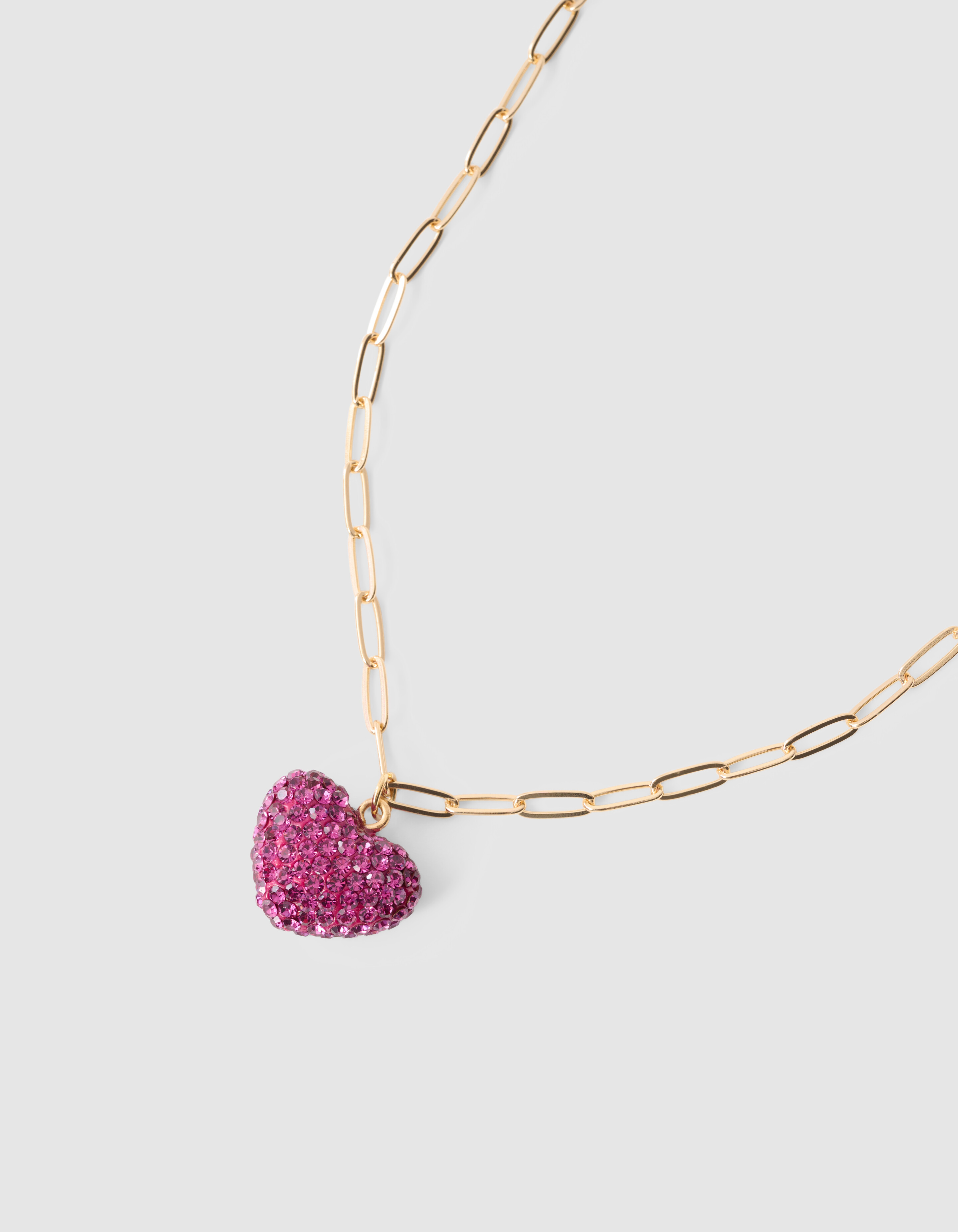 Strass Heart Ketting Roze SHOEBY ACCESSOIRES