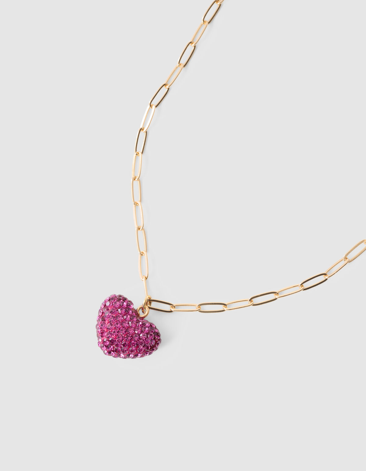 Strass Heart Ketting Roze SHOEBY ACCESSOIRES