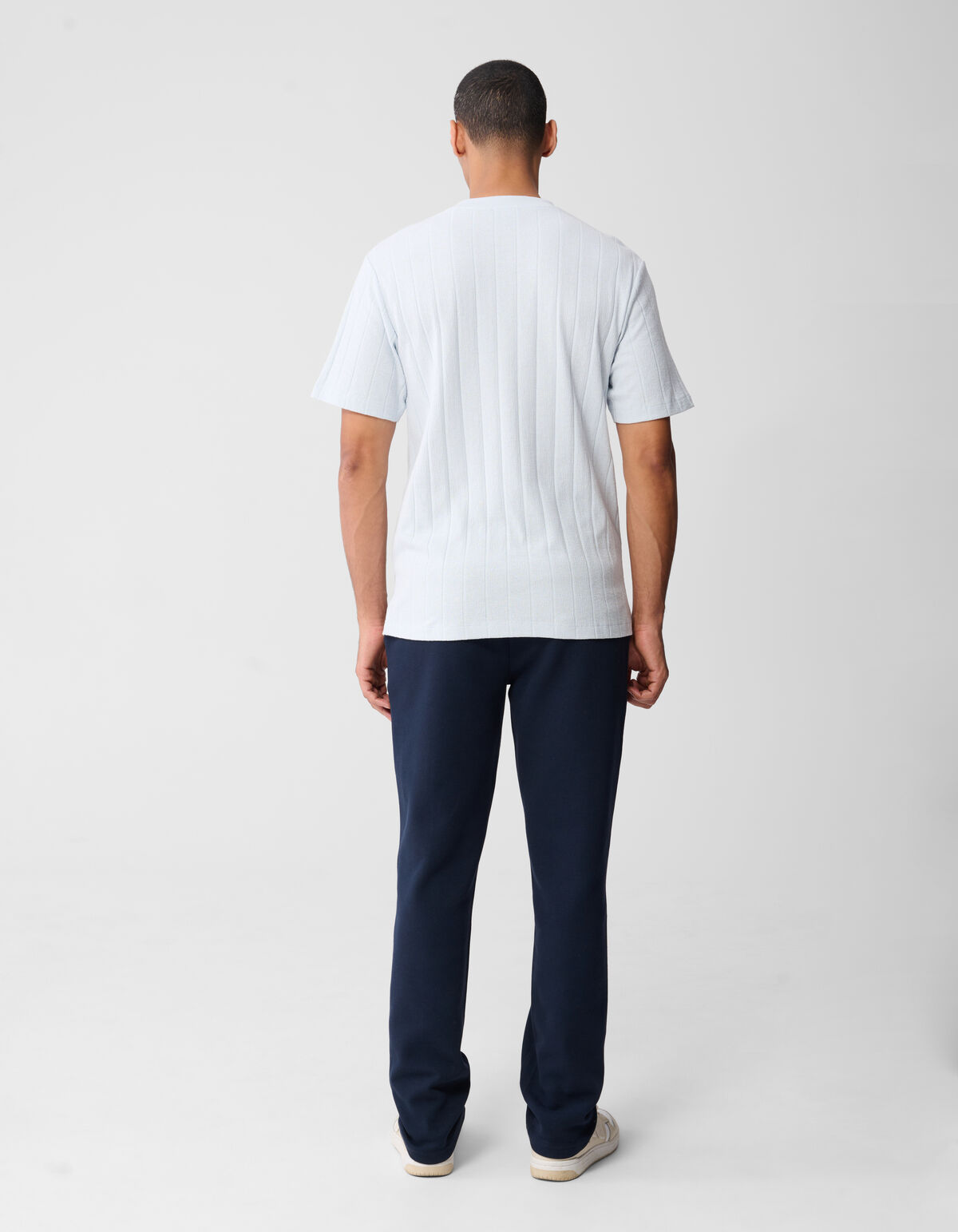 Structuur Stripe Artwork T-shirt Lichtblauw SHOEBY MEN