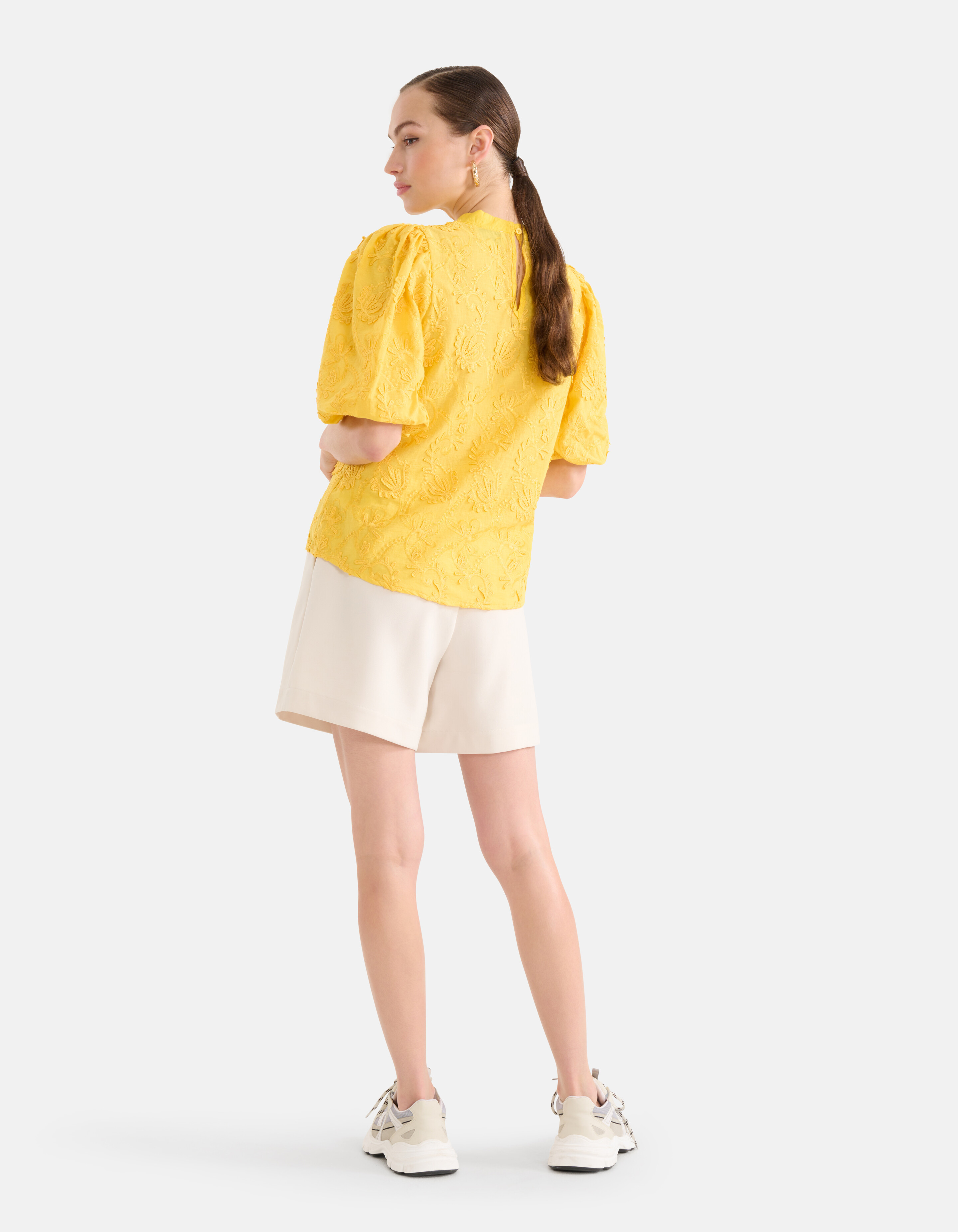 Embroidery Top Geel SHOEBY WOMEN