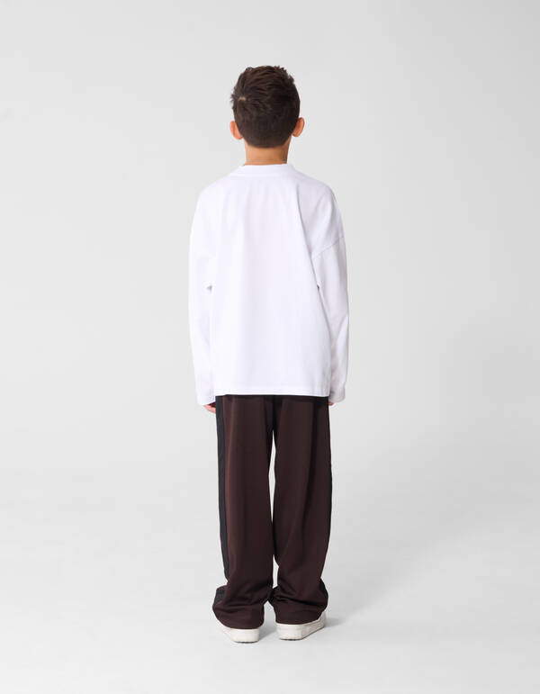 Track Wide Leg Fit Broek Donkerbruin SHOEBY BOYS