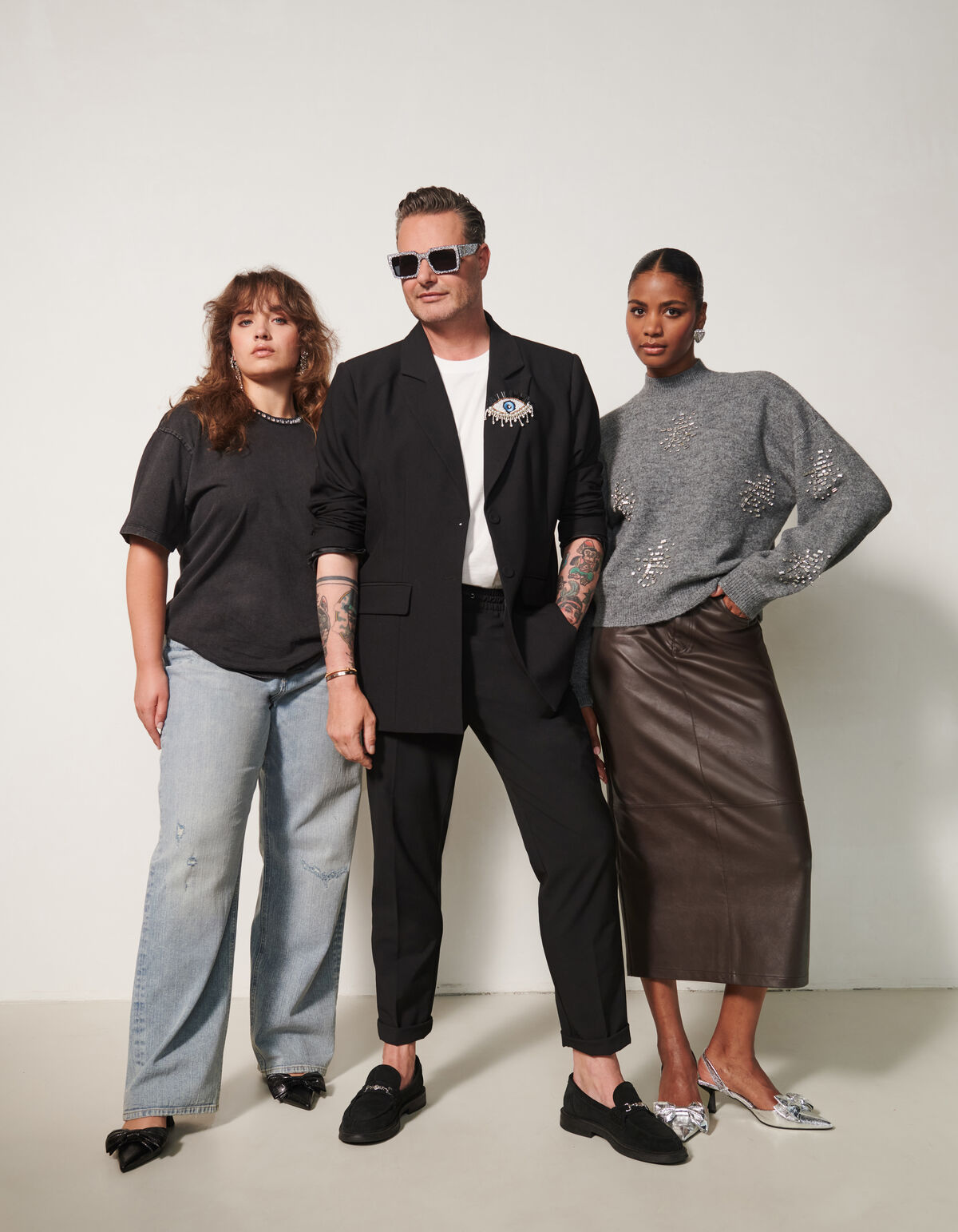 Wide Leg Fit Jeans Bleached By Fred SHOEBY WOMEN