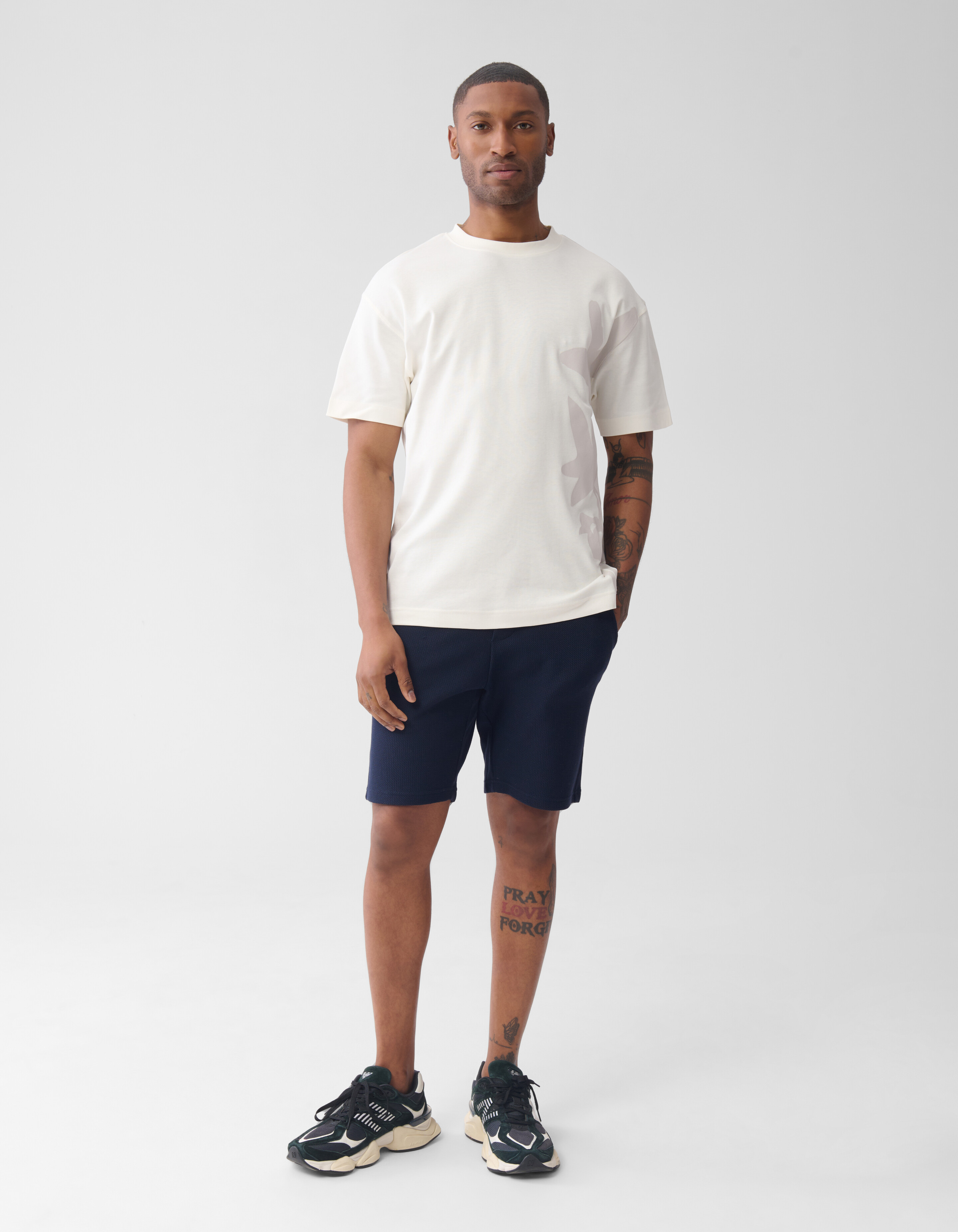 Flower Artwork T-shirt Gebroken Wit SHOEBY MEN