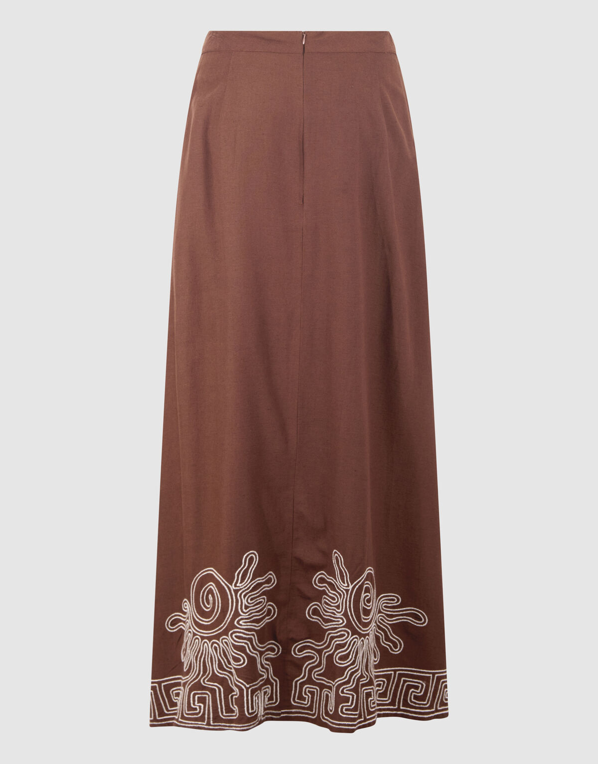 Embroidery Maxi Rok Bruin SHOEBY WOMEN