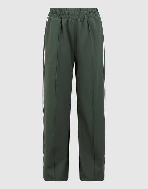 Piping Wide Leg Fit Broek Donkergroen SHOEBY GIRLS
