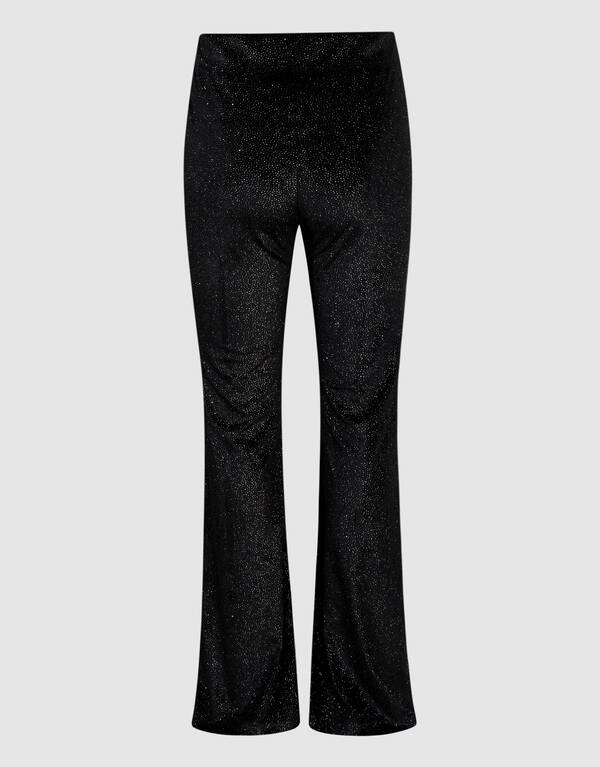 Glitter Split Flared Legging Zwart SHOEBY GIRLS