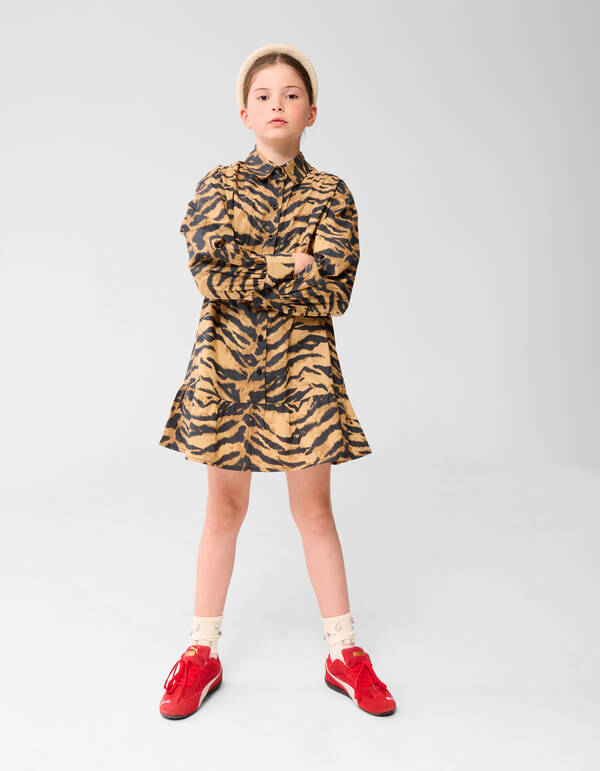Tijgerprint Jurk Bruin SHOEBY GIRLS