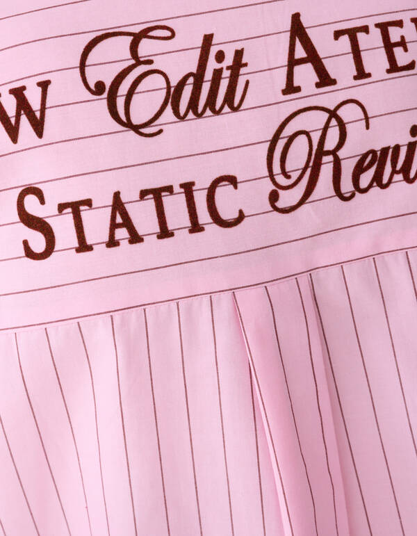 Poplin Pinstripe Artwork Blouse Roze SHOEBY WOMEN