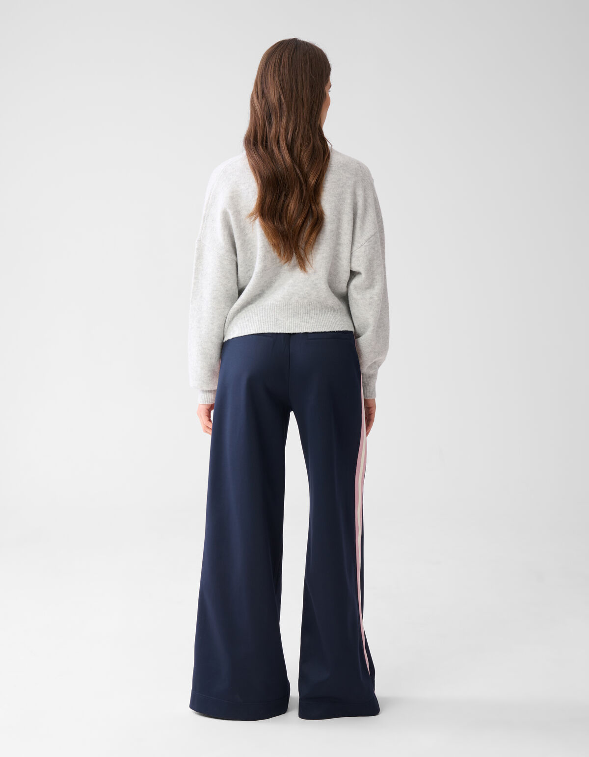 Sporty Wide Leg Broek Donkerblauw SHOEBY WOMEN