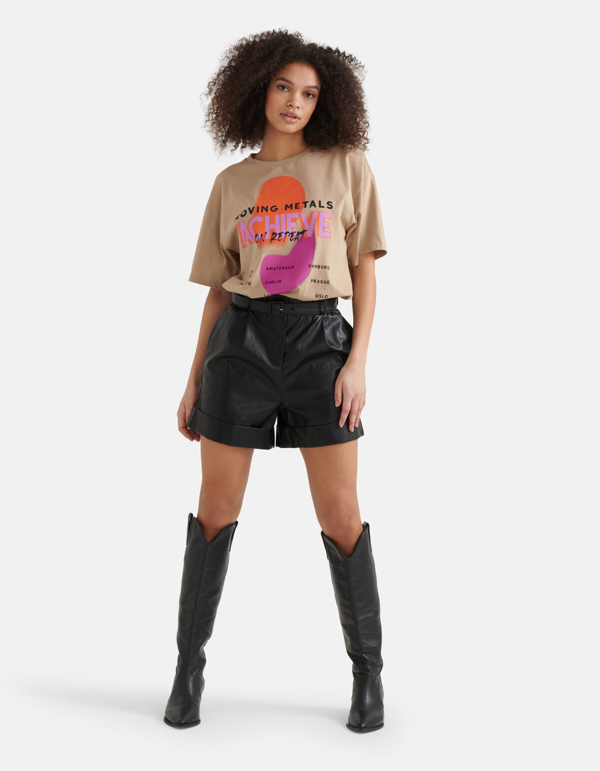 Vegan Leren Short Zwart SHOEBY WOMEN