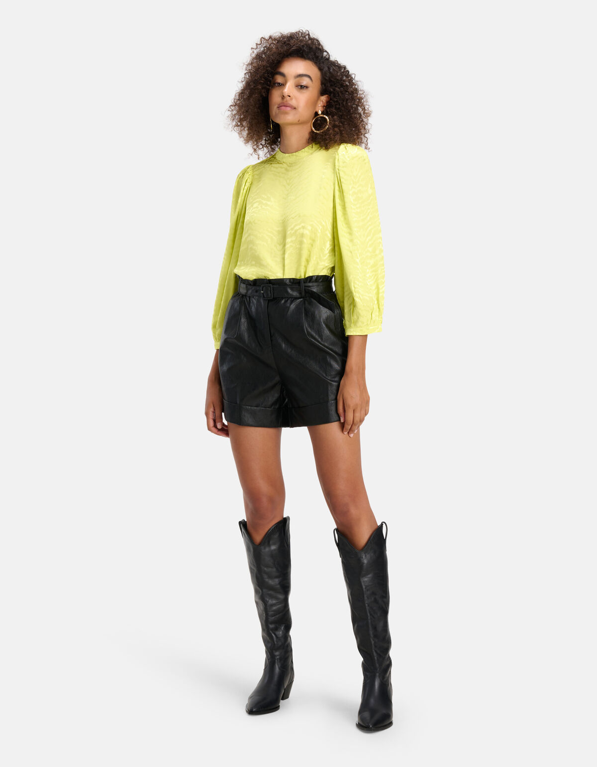 Jacquard Top Limoen Groen SHOEBY WOMEN
