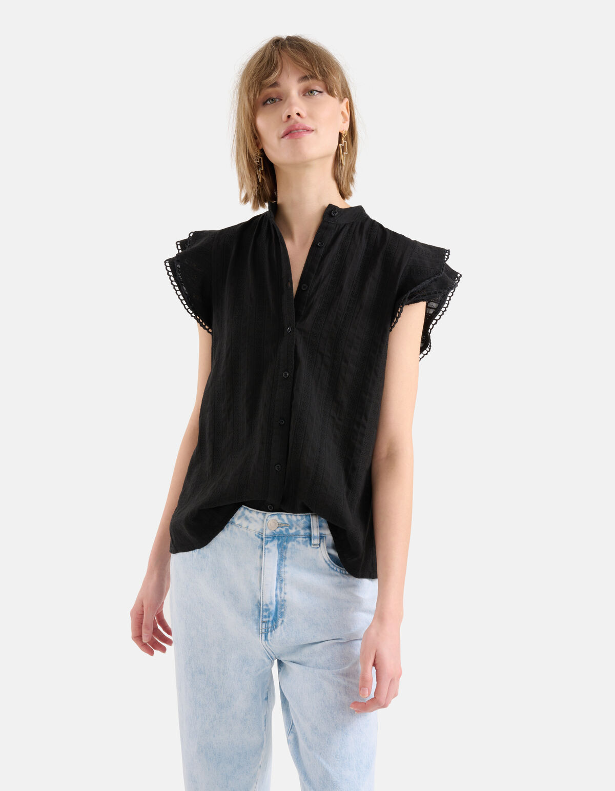 Geborduurde Top Zwart SHOEBY WOMEN