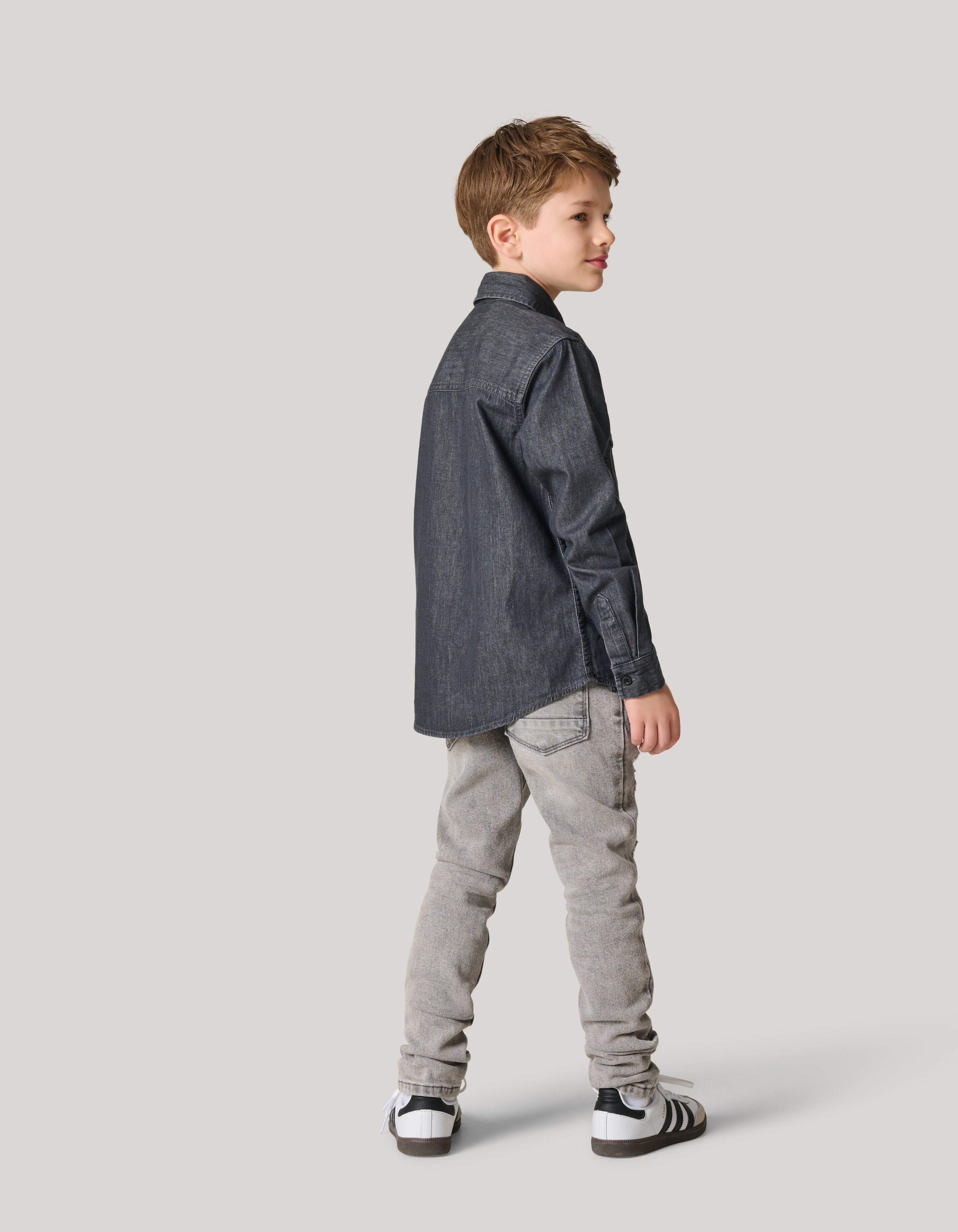 Denim Overhemd Donkergrijs SHOEBY BOYS