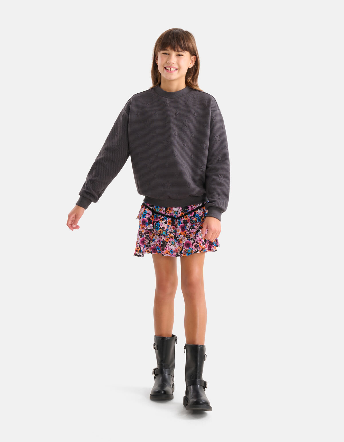 Sterren Sweater Donkergrijs SHOEBY GIRLS