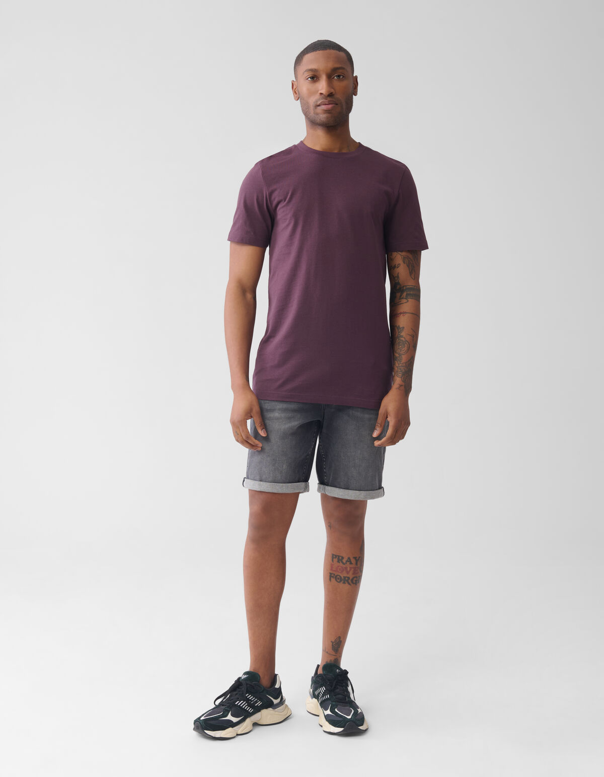 Flower T-shirt Donkerrood SHOEBY MEN