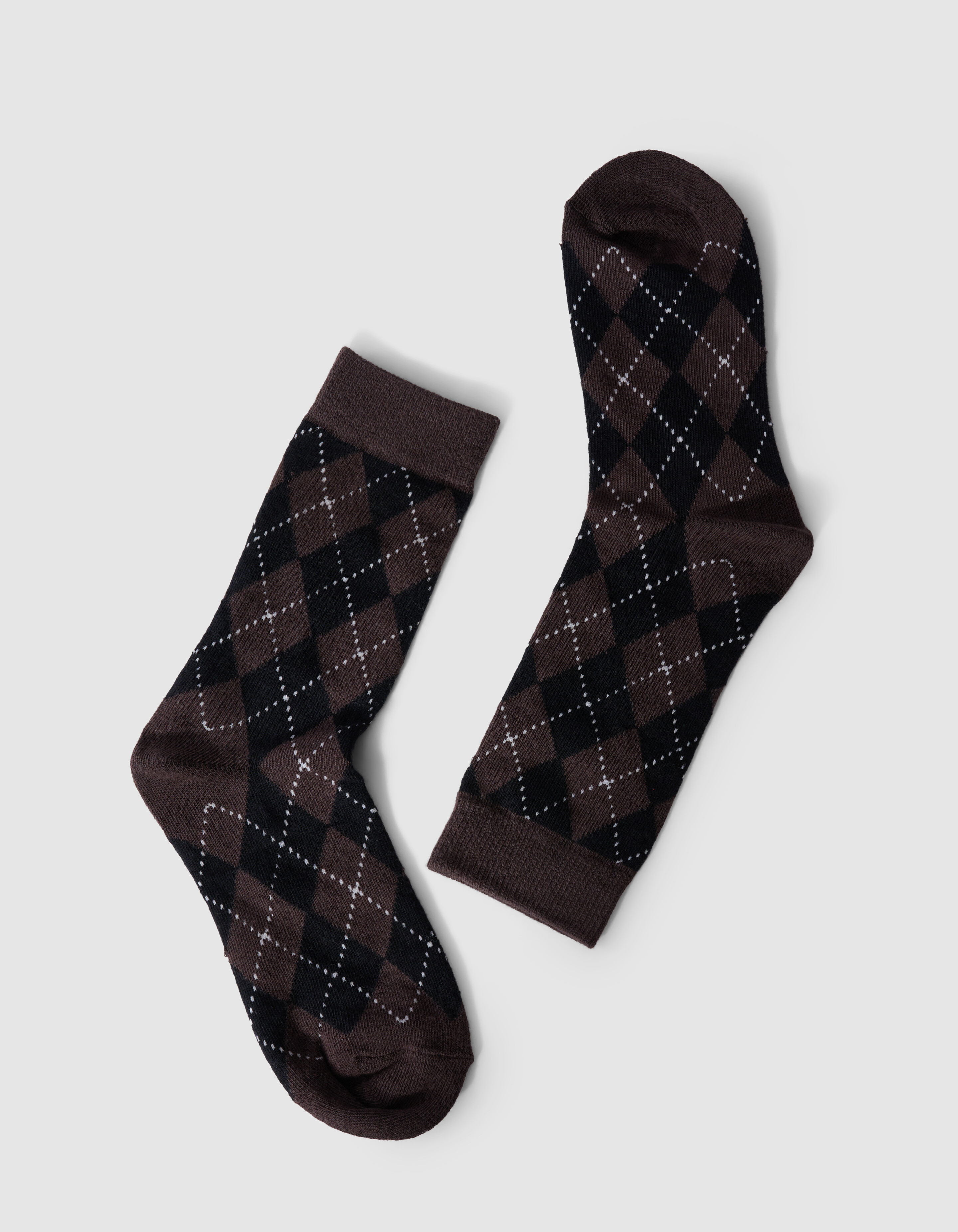 Ruiten Sokken Zwart/Donkerbruin SHOEBY ACCESSOIRES