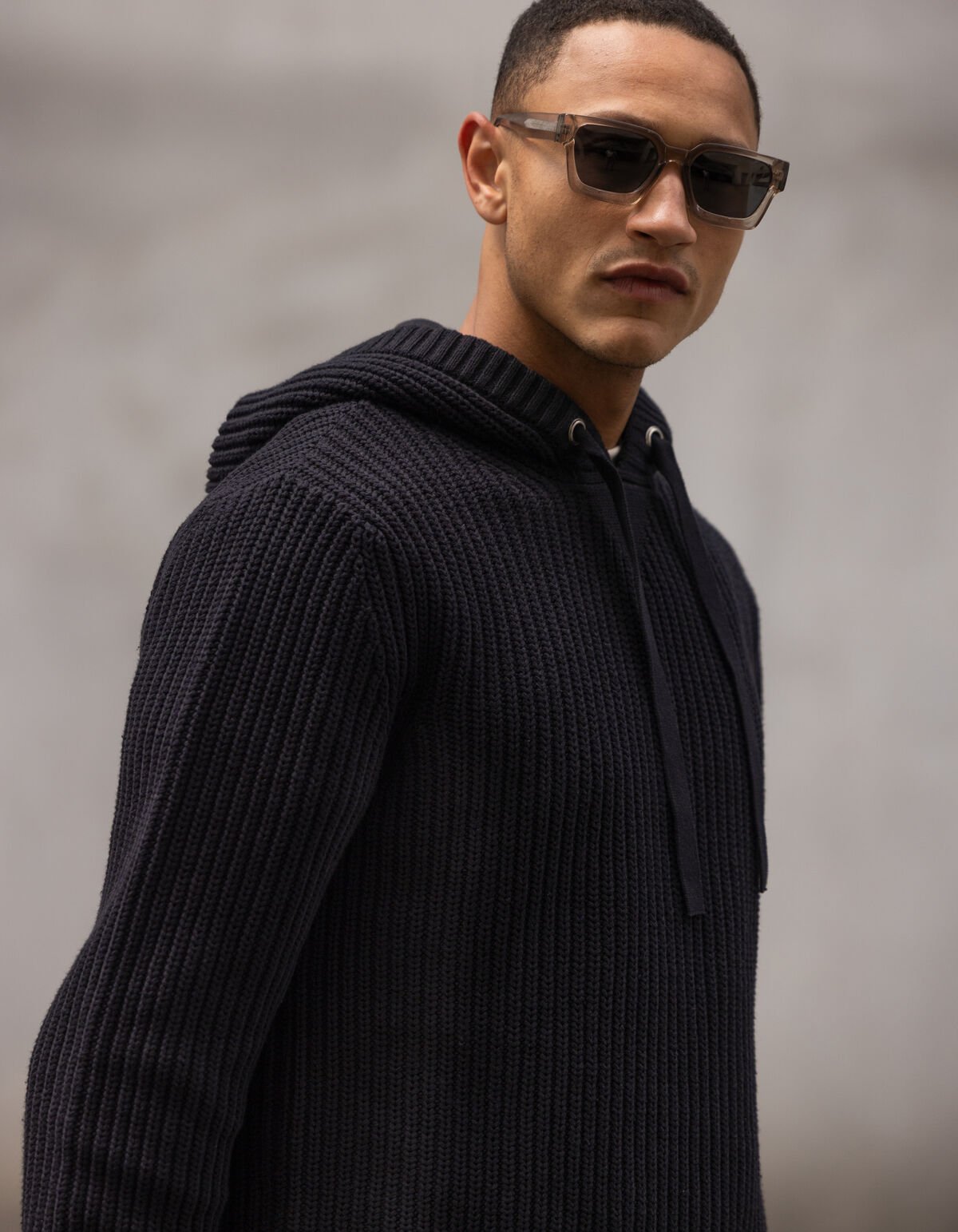 Gebreide Hoodie Zwart SHOEBY MEN