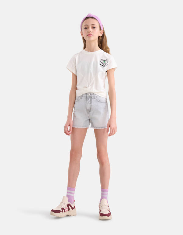 Destroy Denim Short Lichtgrijs SHOEBY GIRLS