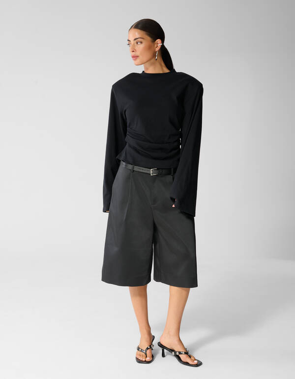 Waisted Longsleeve T-shirt Zwart SHOEBY WOMEN