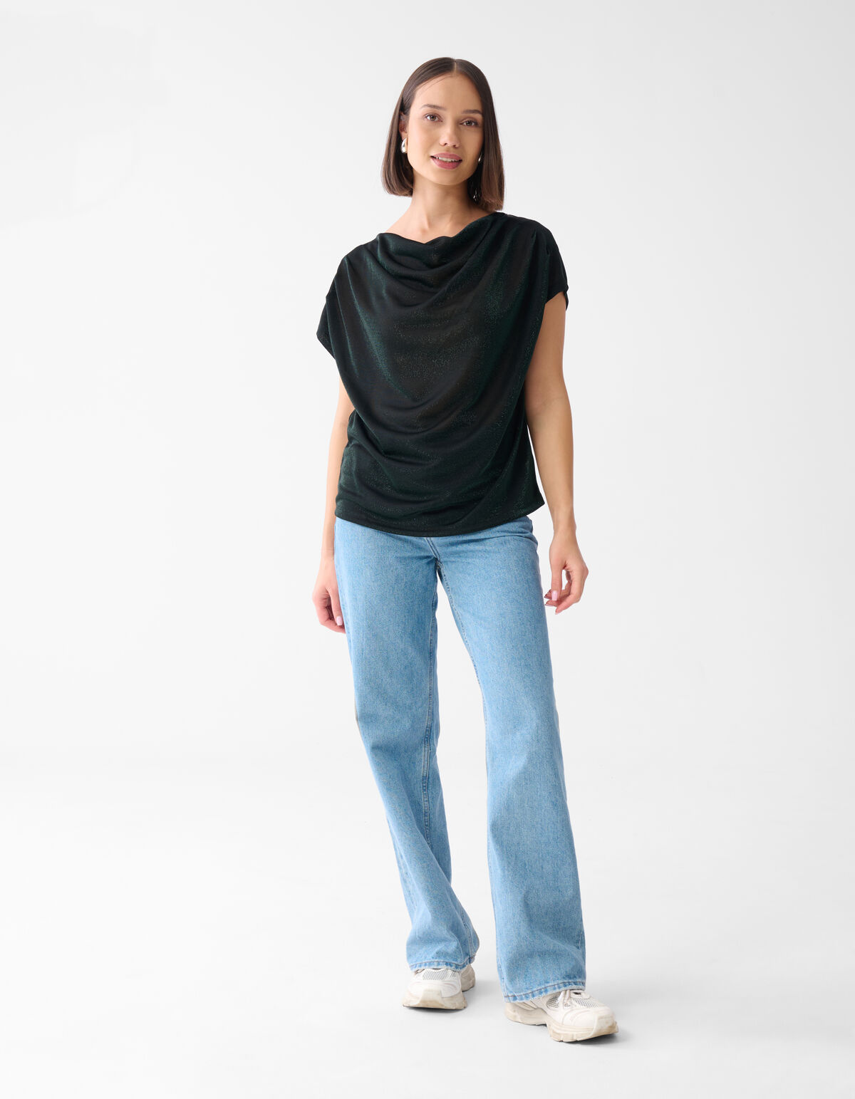 Glitter Waterval Top Donkergroen SHOEBY WOMEN
