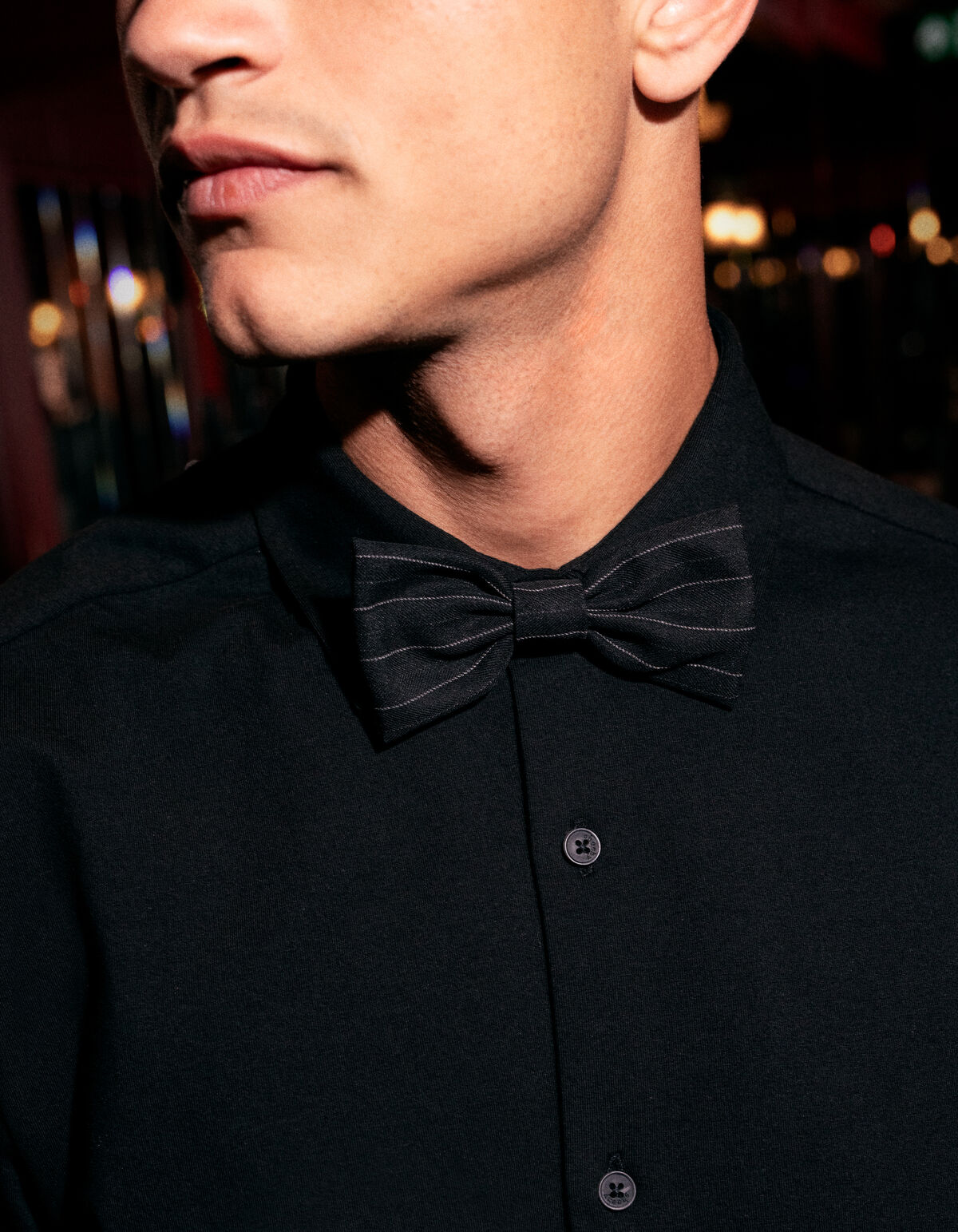 Pinstripe Vlindersrtik Zwart SHOEBY ACCESSOIRES