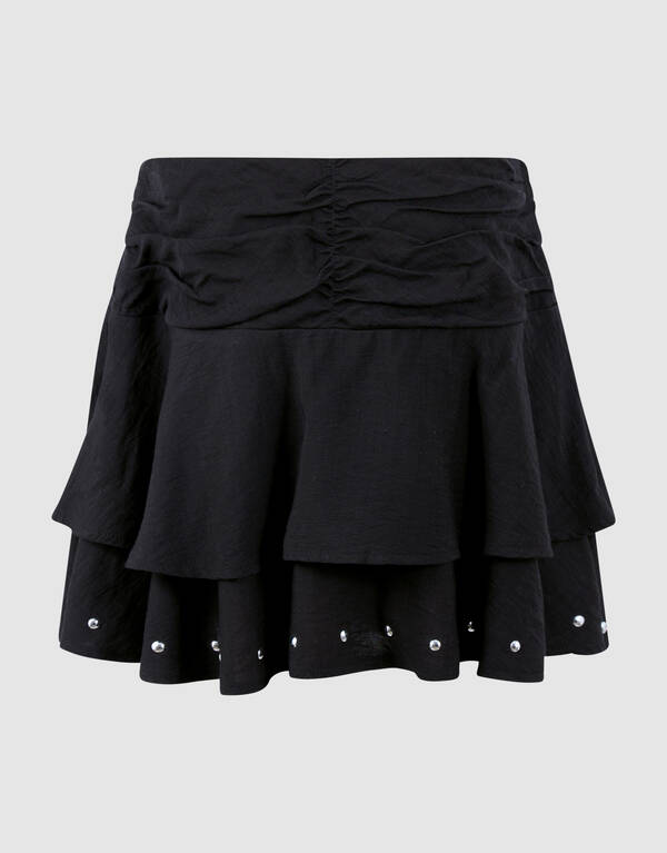 Ruffle Stud Rok Zwart SHOEBY GIRLS