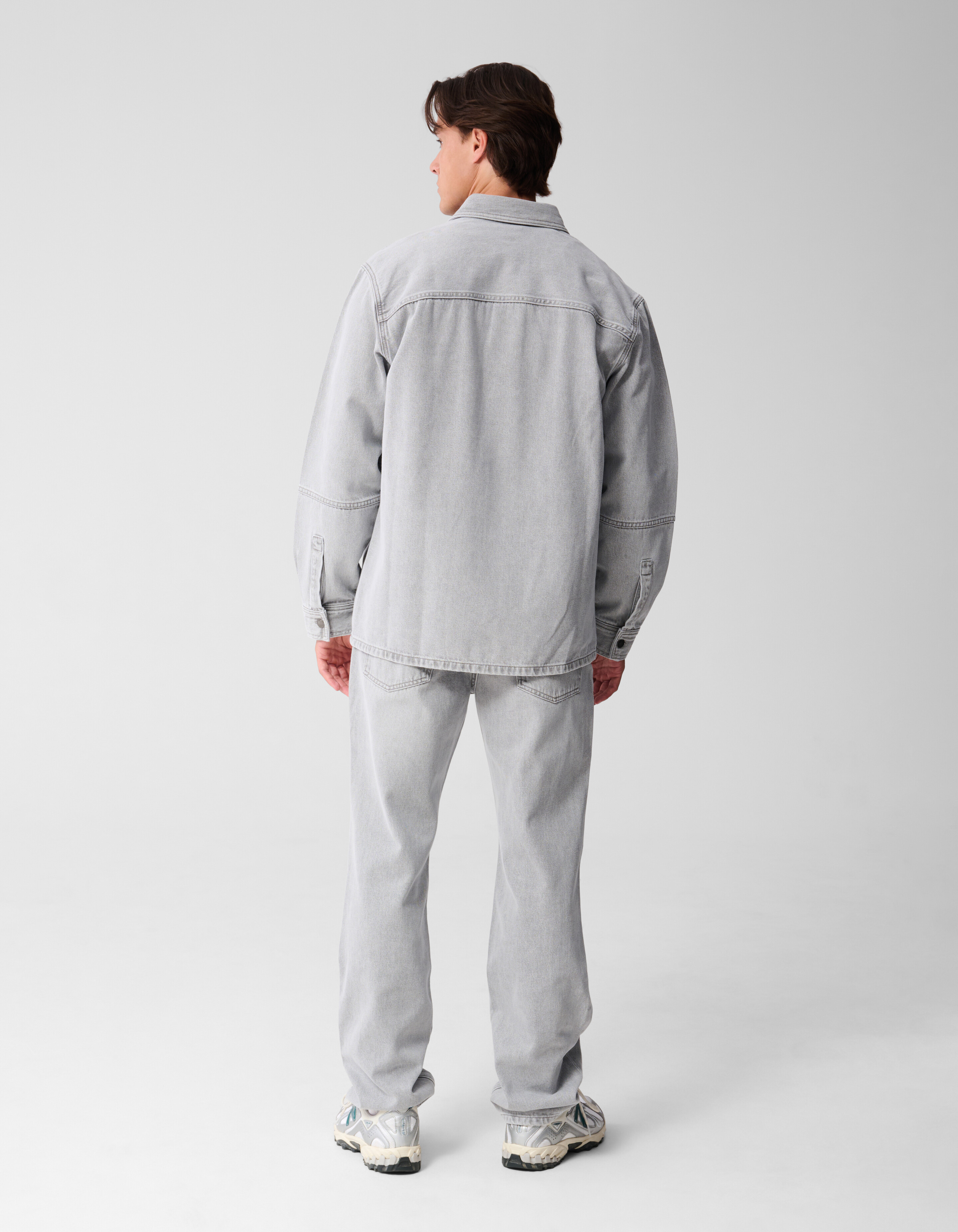 Patched Denim Overshirt Grijs SHOEBY MEN