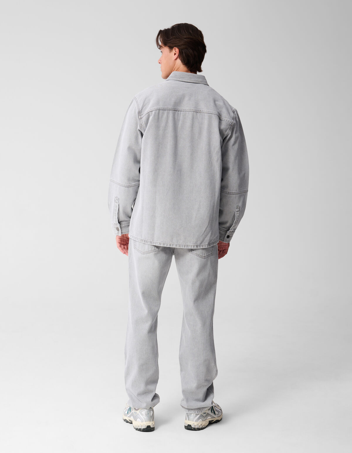 Patched Denim Overshirt Grijs SHOEBY MEN