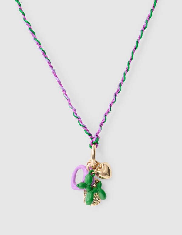 Turned Charm Ketting Paars SHOEBY ACCESSOIRES