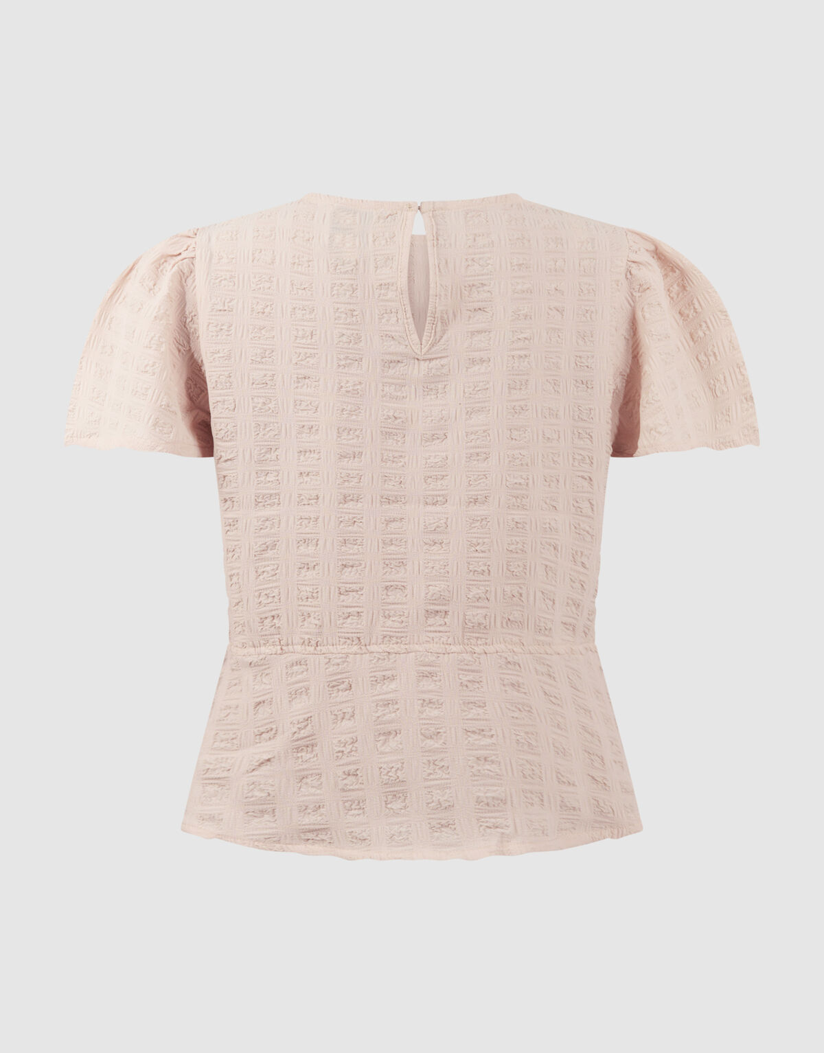 Crinkle Peplum Top Zand SHOEBY GIRLS