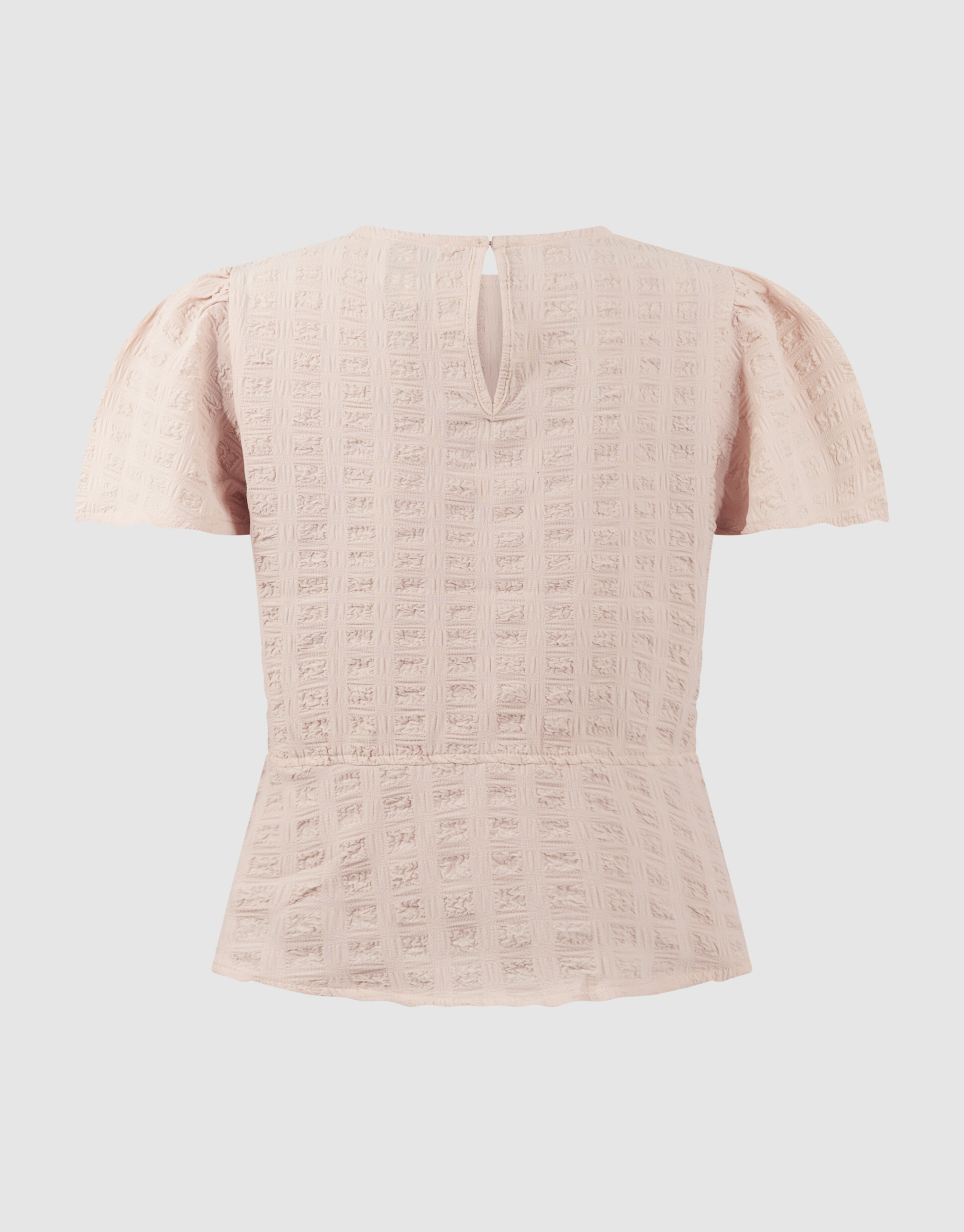 Crinkle Peplum Top Zand SHOEBY GIRLS